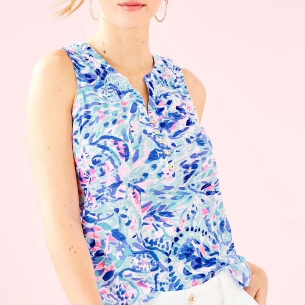 Lilly Pulitzer Essie Cotton Tank Top, Size Small
